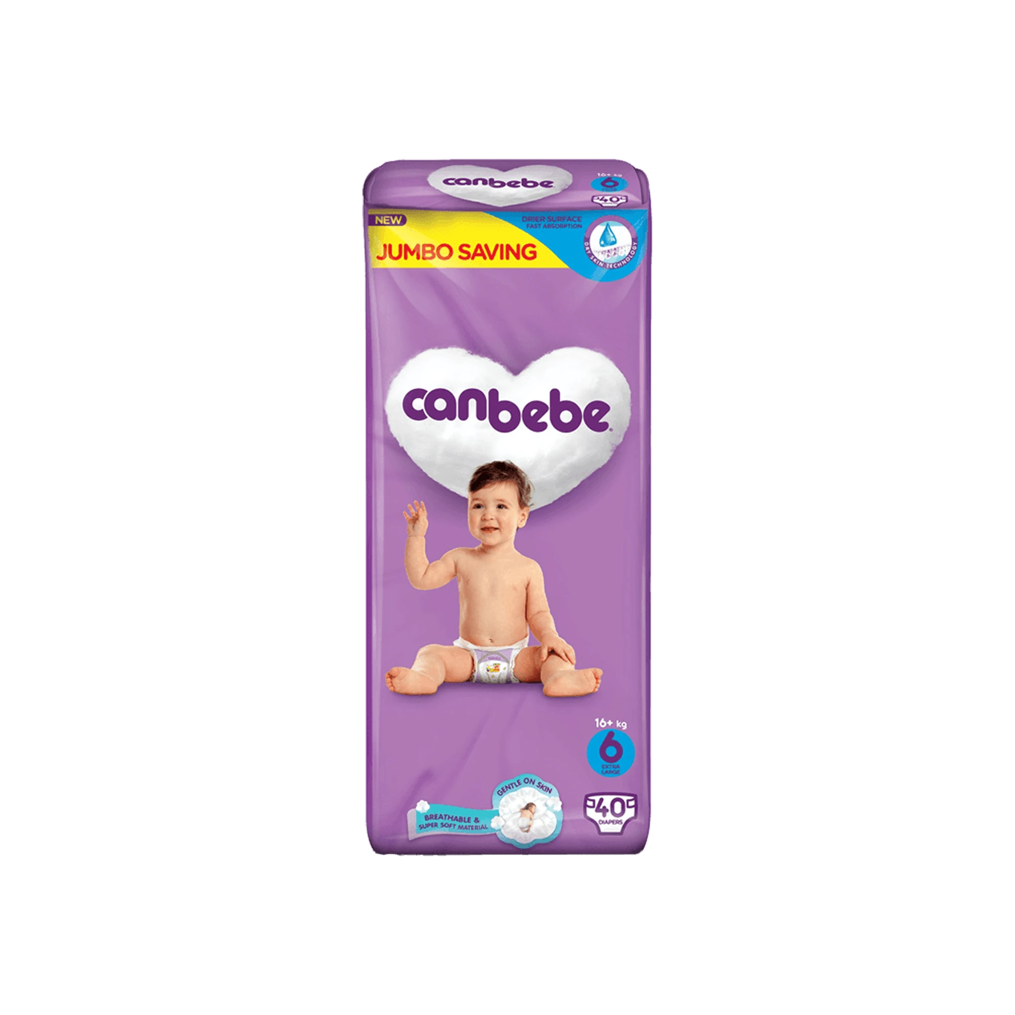 Canbebe Diapers Size 6 Jumbo Pack (40 Pieces)-img