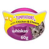 Whiskas Temptations Cat Food with Chicken & Cheese 60g-img