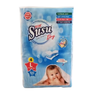 Susu Dry Baby Diapers (Large) Pack (50 Pieces)-img