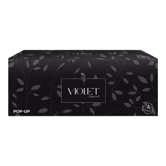 Violet Pop-Up Tissue Box - Professional 150 Sheets - 2 Ply