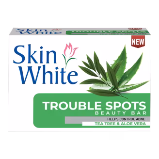 Skin White Trouble Spots Beauty Bar Tea Tree & Aloe Vera Pack 120g-img