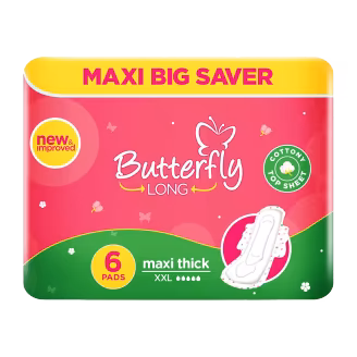 Butterfly Long Maxi Extra Long Pads Big Saver Pack (6 Pieces)-img