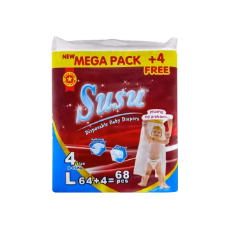 Susu Baby Diapers Size 4 (Large) Pack (64+4 Pieces)-img