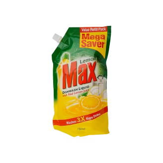 Lemon Max Dishwash Liquid Lemon Pouch 750ml-img