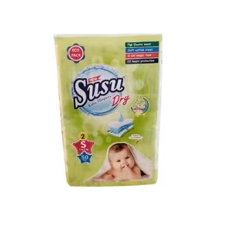 Susu Dry Baby Diapers Size 2 Pack (50 Pieces)-img