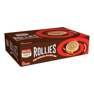 Bisconni Rollies Chocolate Swiss Cream Roll Box Rs. 50 (8 Packs)-img