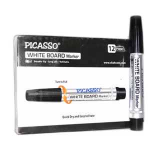 Picasso Whiteboard Marker Black (12 Pcs)-img