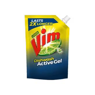 Vim Dishwash Liquid Lemon Active Gel 750ml Pouch-img