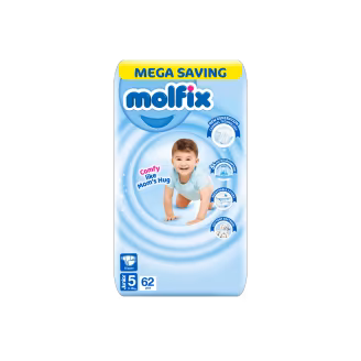 Molfix Diapers Size 5 Mega Saving Pack (62 Pieces)-img